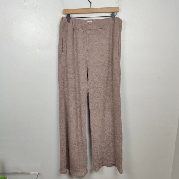 Kuwalla Tee Teddy Wide Leg Pants Womens Small Mauve Pink Pull On Fleece Lounge - Picture 1 of 10